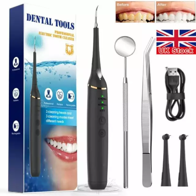 Electric Sonic Dental Scaler Tartar Plaque Calculus Remover Teeth Stains Cleaner