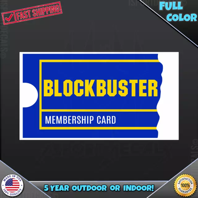 Retro 80s 90s Blockbuster Video Membership Card VINYL DECAL STICKER 169