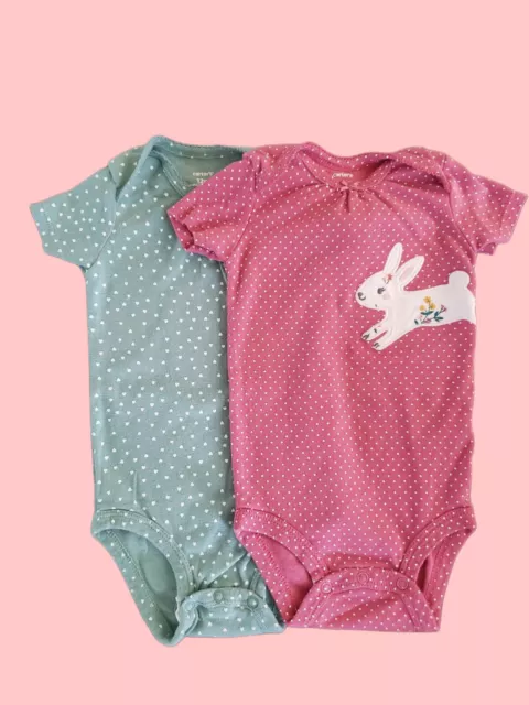 Carters Baby Girls 2-Pack Short Sleeve Bodysuits
