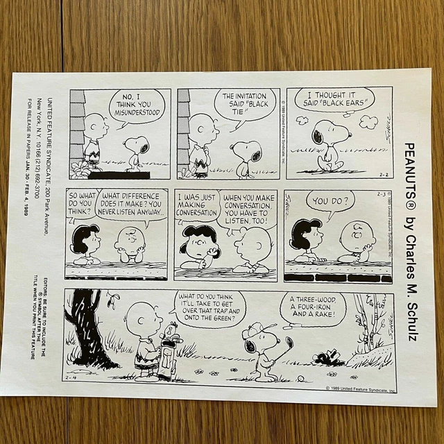 PEANUTS COMIC STRIPS Charles Schulz Original Editors Template Print 1