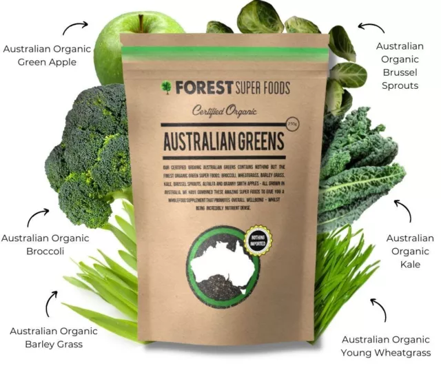 Organic Australian Greens Whole Food Blend 300x Capsules or 250g Powder 3