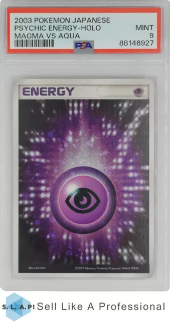 2003 Pokemon Japanese Magma Vs Aqua  Psychic Energy-Holo Magma Vs Aqua Psa 9