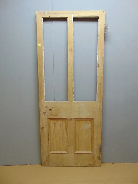 Door 31 1/2" x 77 1/4" Pine Victorian Door 4 Panel Internal Part Glazed ref 109D