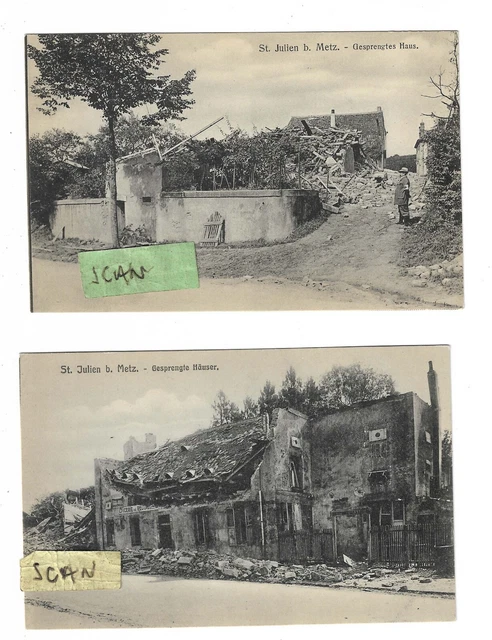 St. Julien b. Metz  ( St-Julien-les-Metz / Moselle) : Gesprengte Häuser 2 cartes