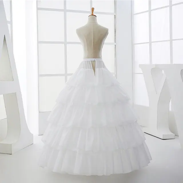 Women's 4 Hoops 5 Layer Wedding Dress Petticoat Quinceanera Gown Underskirt