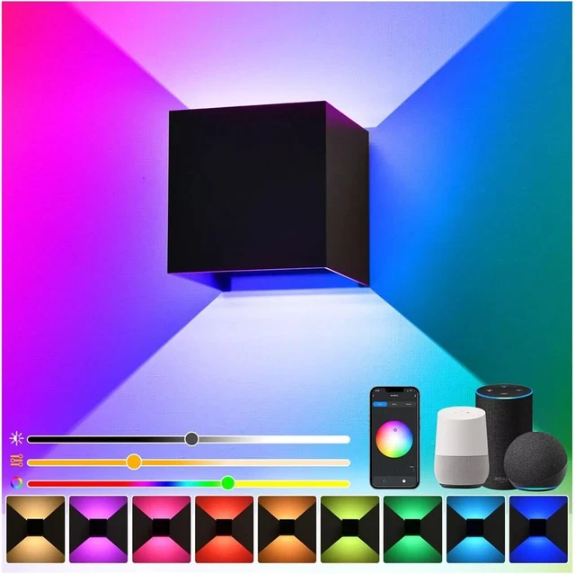 SMART LED OUTDOOR Wall Light RGB Color Change APP Control Dimmable Up