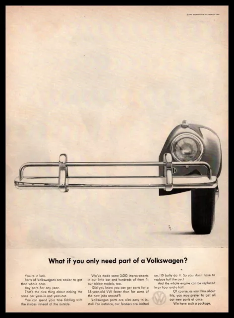 1962 VW Type 1 Beetle "What If You Only Need Part Of A Volkswagen?" Bug Print Ad