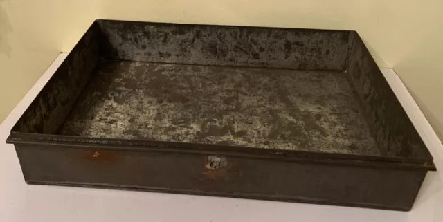 Vintage Industrial Metal Bin Drawer Storage Tool Shop Box Crate Rectangular