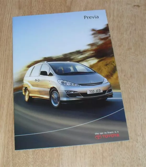 Toyota Previa Brochure 2003 - T2 T3 & T Spirit 2.4 VVTI & 2.0 D4D - UK Market