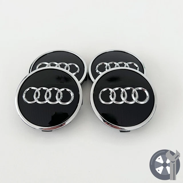 4 x 61MM Schwarz für Audi Nabendeckel Radnaben Nabenkappen Felgendeckel Radkappe