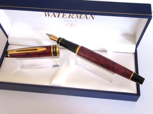 Stylo Plume Waterman Lady Metal Torsadé – Plume Or 18 Carats – Occasion De Collection