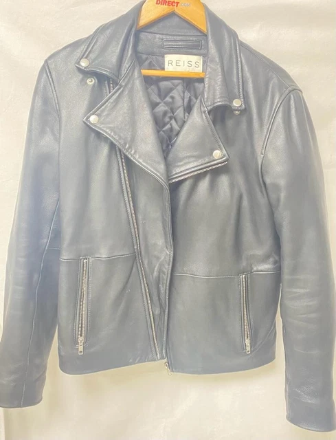 Reiss bream leather best sale jacket