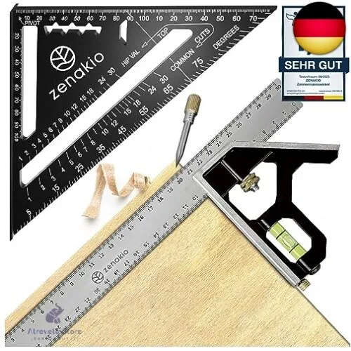 Zimmermannswinkel 12-IN-1 - Komplettes Set mit Anschlagwinkel (Set of 2) -