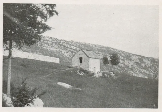 D1444 Lecco - Torre de' Busi - Valcava - Veduta - Stampa antica - 1928 old print