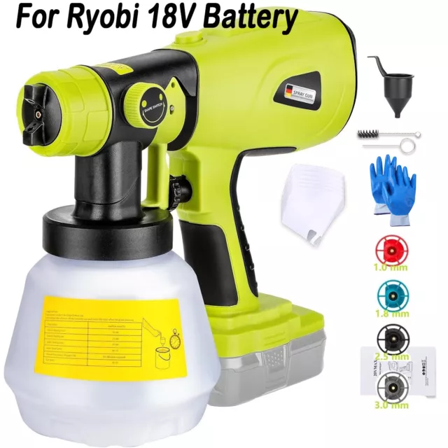 1000ml Cordless High Pressure Airless Spray Gun Sprayer FOR Ryobi 18V battery