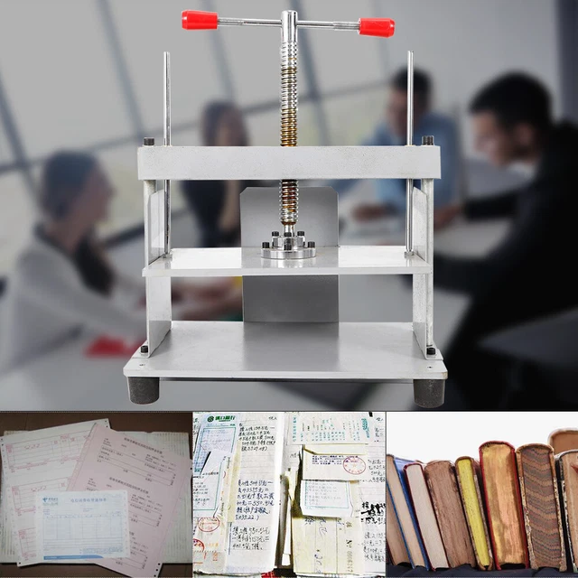 Flachdrücken Maschine Buchbinder aus Stahl Buchbinderpresse für Papier A4 DHL