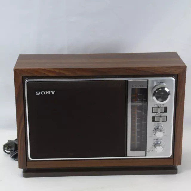 Sony ICF-9740W FM/AM 2 Bands Desk Top Radio Mid Century Modern TESTED & WORKING