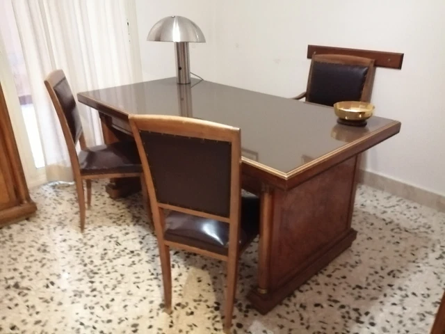 mobili arredo studio ufficio scrivania 2 librerie 4 sedie 1 poltrona girevole