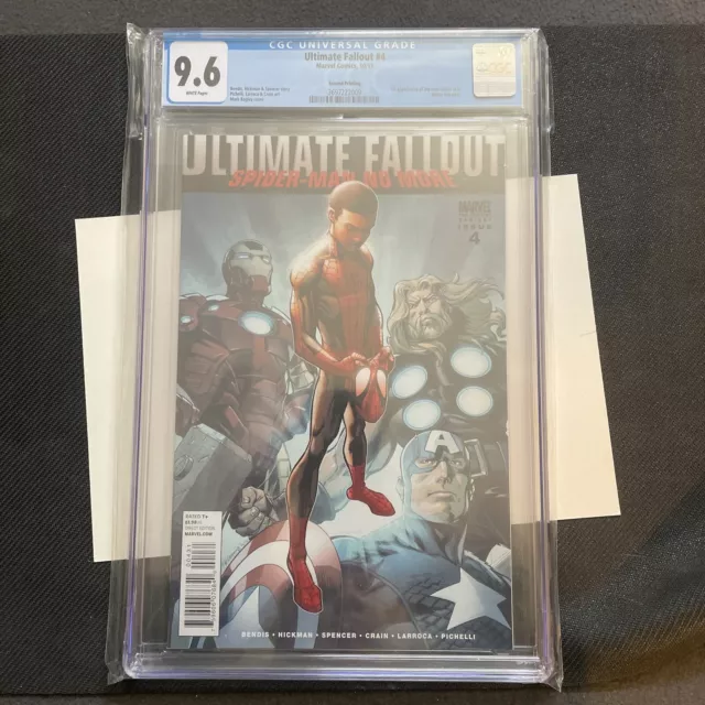 Ultimate Fallout #4 2nd Print CGC 9.6 1st app Miles Morales Marvel 2011 White pg