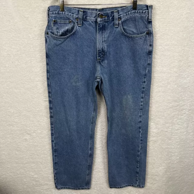 CARHARTT RELAXED FIT Jeans Men’s 38X32 Blue Denim Straight Leg B460 LVB ...