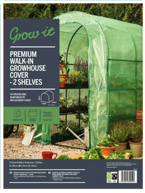 Gardman Grow it Premium Walk-in Growhouse 2 Shelves Replacement Cover 08709