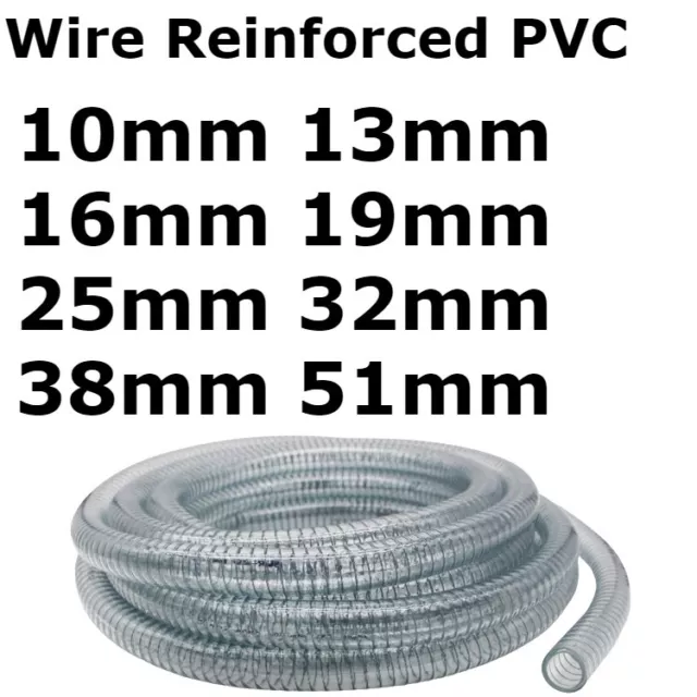 Heavy Duty Braided Wire Reinforced Clear Flexible Pvc Hose Pipe - Air Water Food