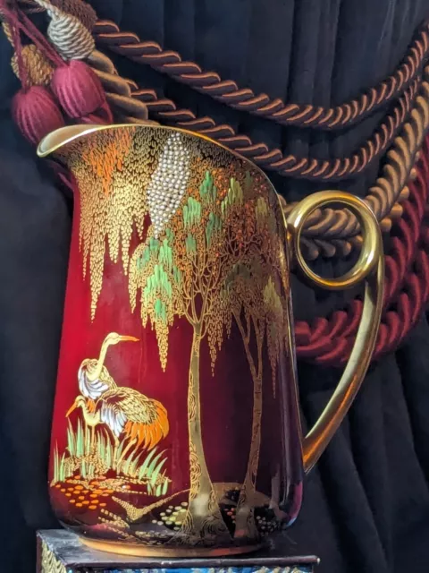 New Stork' pattern designed by Irene Pemberton Rouge Royale Pitcher .