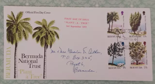 Bermuda First Day Cover 1973 Bermuda National Trust "Plant a Tree"