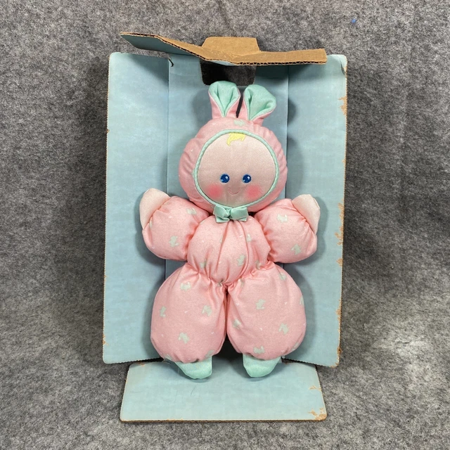 1989 Fisher Price Pink Slumber Babies Bunny 1364 Doll Plush Vintage Lovey