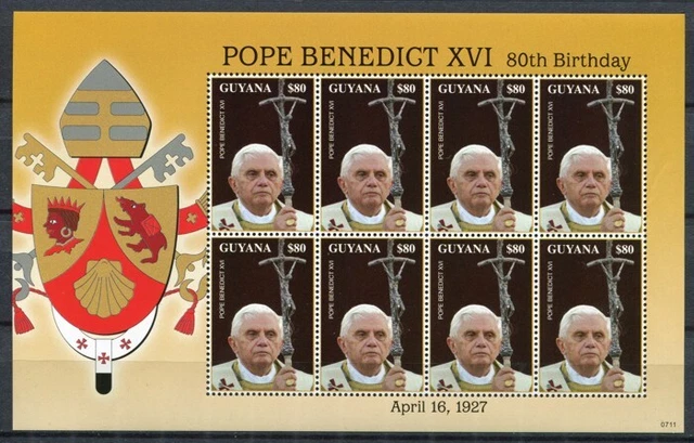 Guyana 2007 Papst Benedikt Pope Benedict Religion 7963 Kleinbogen Postfrisch MNH