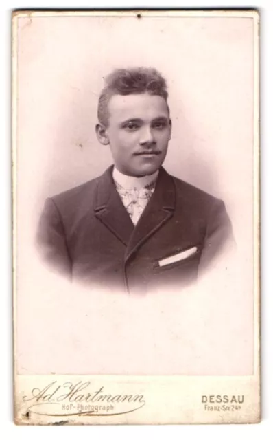 Photographs Ad. Hartmann, Dessau, Franzstr. 24b, Portrait of Young Charming Man