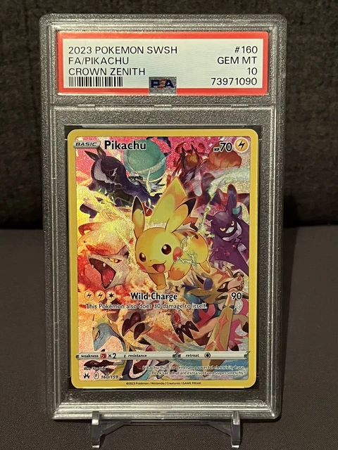 Pokémonkarte - Pikachu Full Art Crown Zenith 160/159 - PSA10