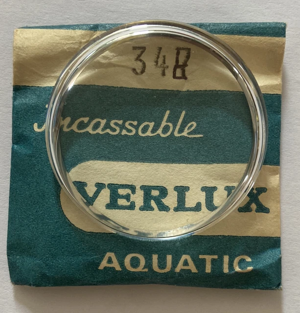 NEUF 1 VERRE VERLUX METALIC ( GLASS ) PLEXI MONTRE DE PLONGEE NOS @ 259 DIAMETRE