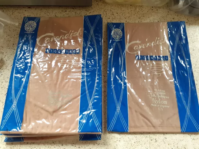 Calze Vintage Anni '50/'60, Cavendish, Cavendish, 60 Gauge, 15 Den, Blush, Taglia 10 1/2