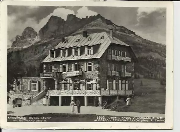 interessante cartolina di hotel savoy rotwand albergo e pensione savoy passo di