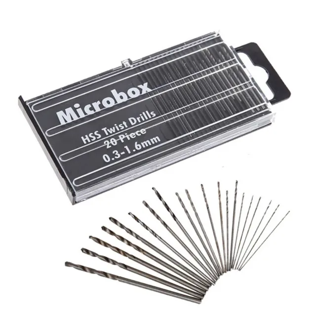 20pcs 0.3mm-1.6mm HSS Mini Micro Precision Drill Bits Craft Tool & Case Set