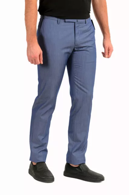 Incotex Slowear Men's Blue Wool Striped Dress Pants US 34 IT 50 2