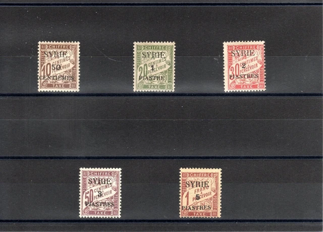 Timbre Syrie France Colonie 1924 Taxe N°22/26 Neuf* Mh