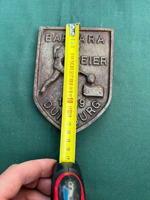 Vintage German metal plate BARBARA FEIER DUISBURG 3