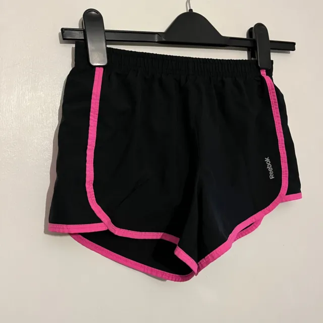 Reebok pantaloncini con logo classico attivo nero/rosa ragazza - 8-10 piccoli