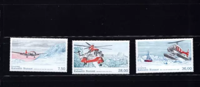 Greenland 624-26 Civil Aircraft Helicopter 2012 VF Mint NH MNH Complete Set A9LC