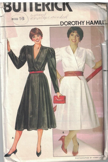 4789 UNCUT Vintage Butterick SEWING Pattern Misses Loose Fitting Wrap Dress OOP