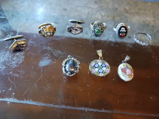 Lot De Bijoux Anciens Vintage - Bague, Bracelet, Boucles D'oreilles, Occasion, Parfait Pour Collectionneurs