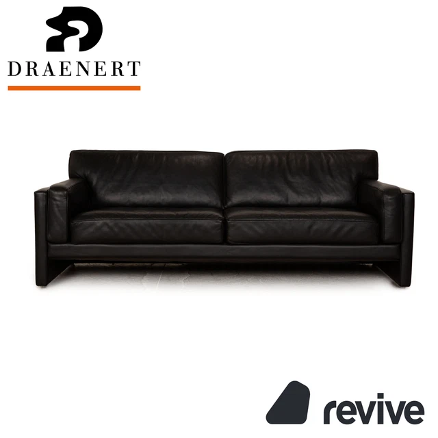 Draenert Orion 1 cuero tres plazas negro sofá