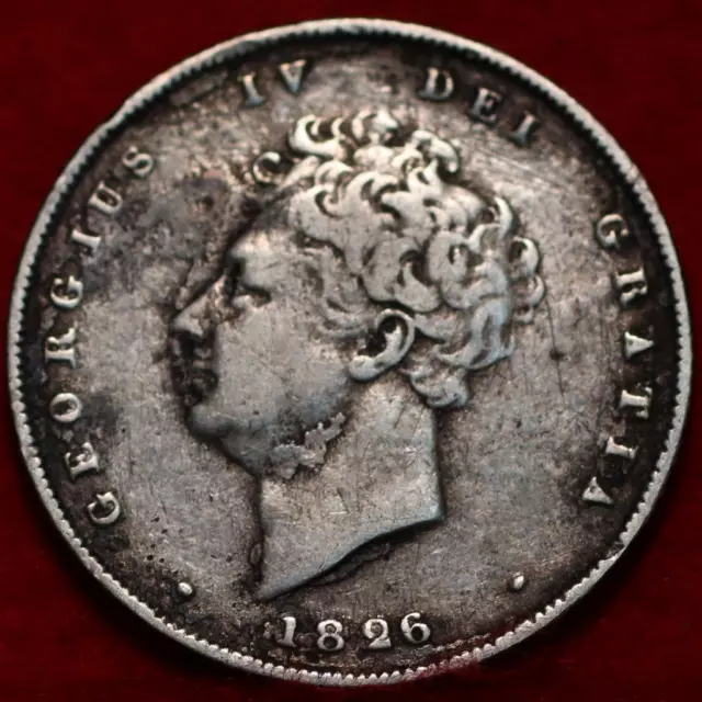 1826 Great Britain Shilling Silver Foreign Coin