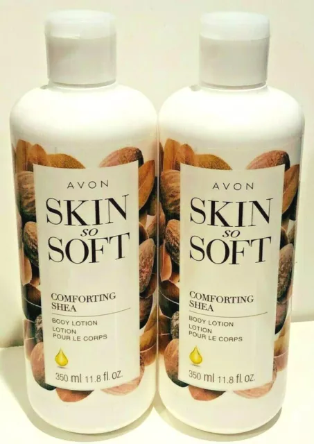 Avon Skin So Soft Conforting Shea Body Lotion 11.8 Oz 2 Bottles  For All Skin