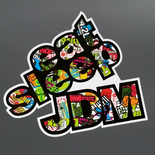 Eat Sleep JDM Stickerbomb Aufkleber Auto Sticker Shocker Bombing Tuning Decal