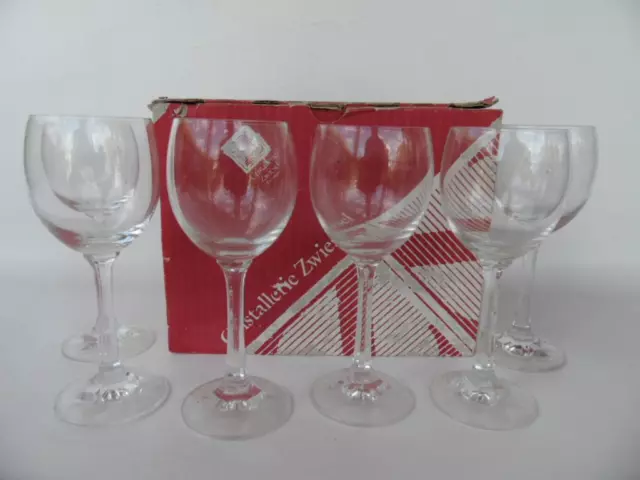 Vintage Set X 6 Cristellerie Zwiesel Germany Sherry Liqueur Crystal Glasses