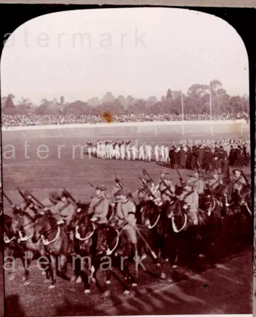 1901~Stereoview~Duke of York Adelaide Visit~Australian Rules Trophy Presentation
