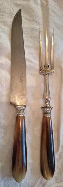 Couvert à Découper SFAM Argenté - Couteau à Gigot Et Fourchette